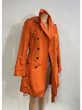 Cole Haan Orange Double-Breasted Trench Coat